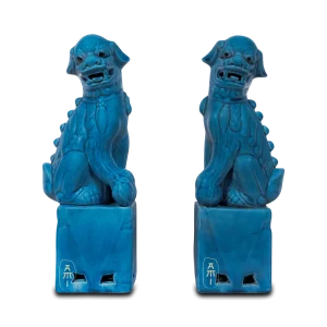 Chinese Tempel Leeuw blauw