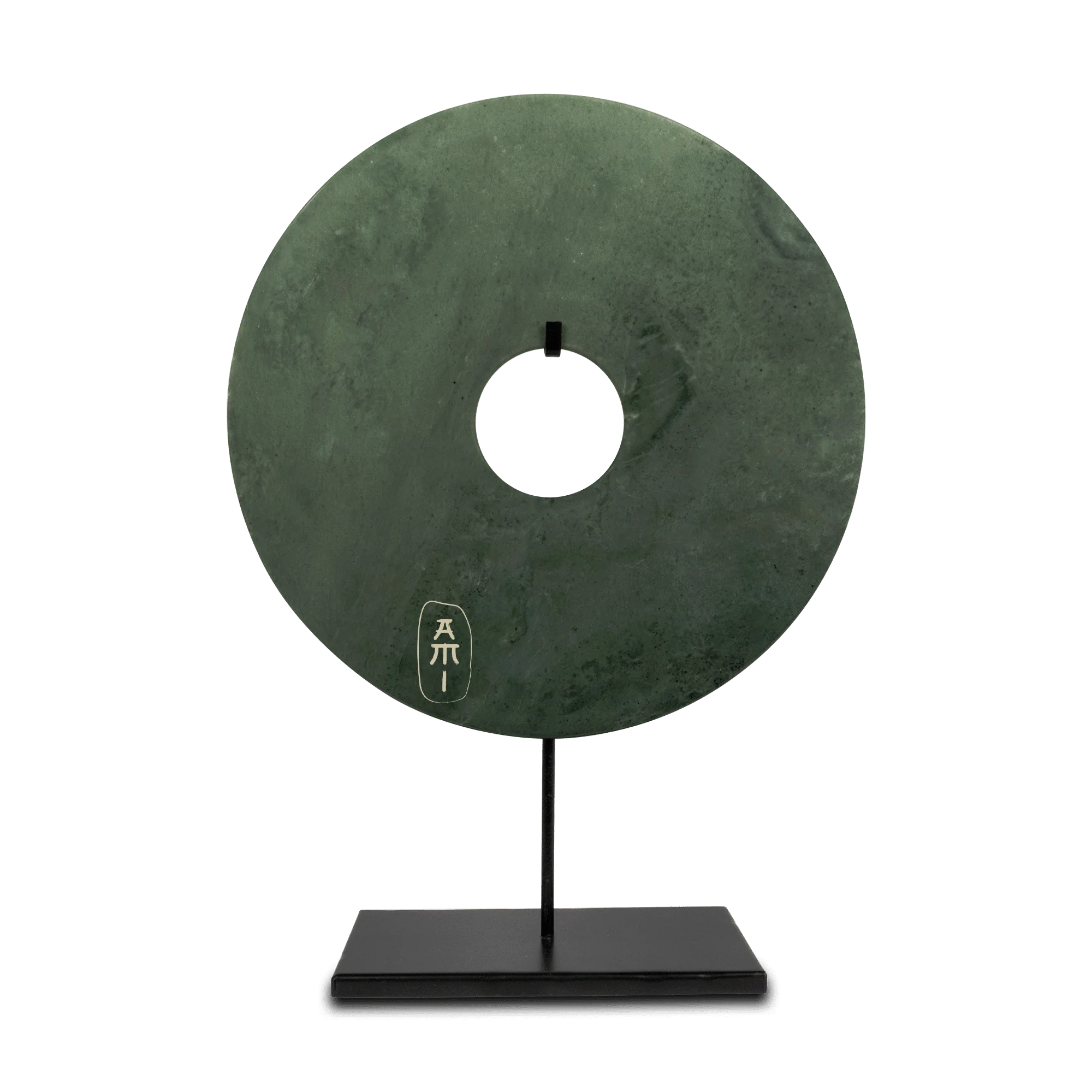 Chinees Jade bi-schijf groen Xl