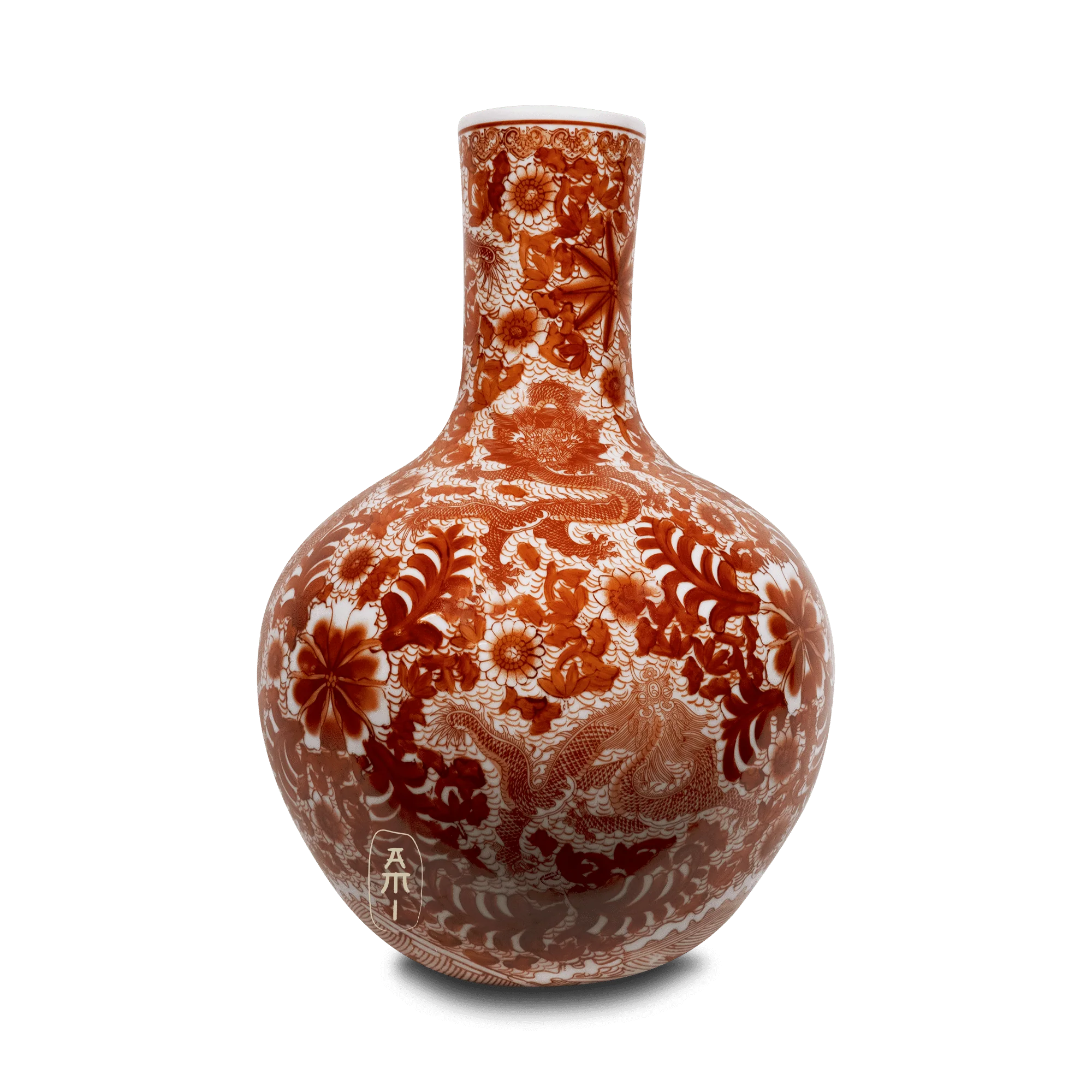 Keramieken draken tuitvaas rood xl - Afbeelding 2