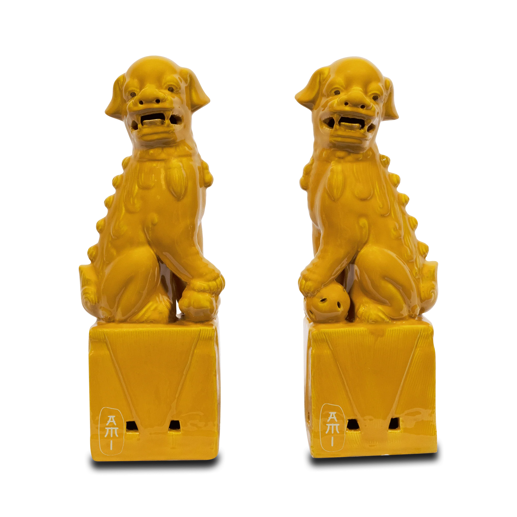 Chinese Tempel Leeuw geel - Afbeelding 2