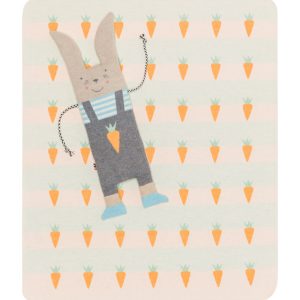 Kinderdeken met knuffel haasje Hoppel – 70 x 90 cm