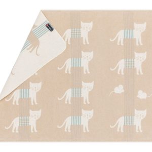 Kinderdeken kat Mucki beige – 70 x 90 cm