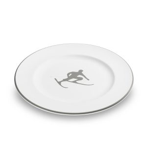 Dessertbord – Toni der Skifahrer grijs – 22 cm