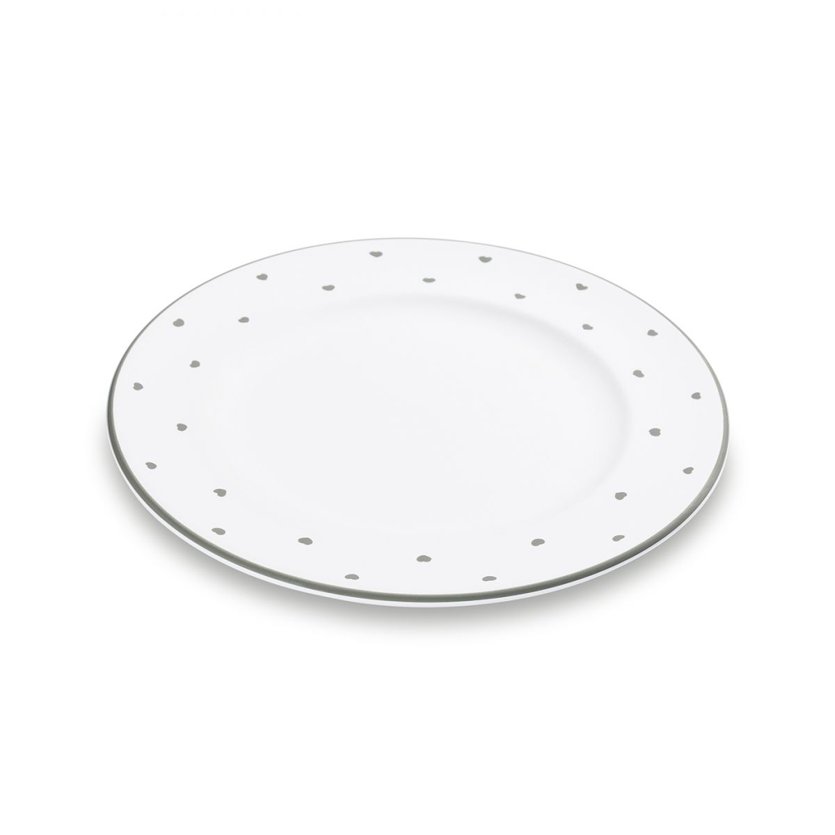 Dessertbord – Hartjes grijs – 22 cm