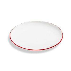Dessertbord – Rand robijnrood – 20 cm