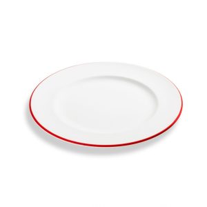 Dessertbord – Rand robijnrood – 22 cm