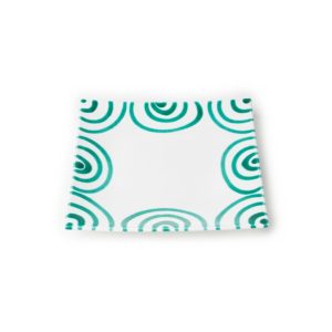 Dessertbord vierkant – Gevlamd groen – 20 x 20 cm