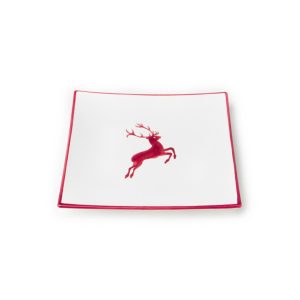 Dinerbord vierkant – Hert bordeauxrood – 26 x 26 cm