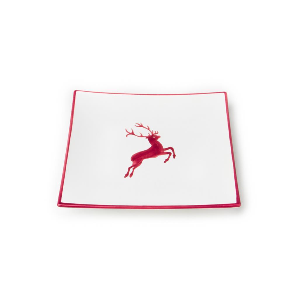 Dinerbord vierkant – Hert bordeauxrood – 26 x 26 cm