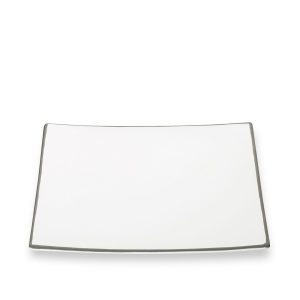 Dessertbord vierkant – Rand grijs – 20 x 20 cm