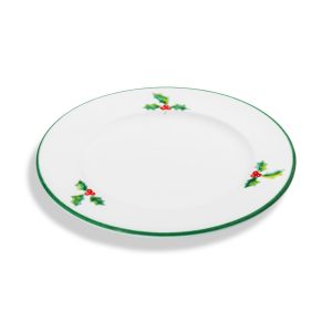 Dessertbord – Winterbes groen – 22 cm