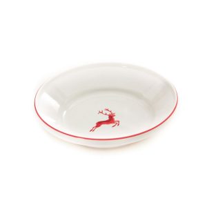 Diepe schaal – Hert robijnrood – 28 cm