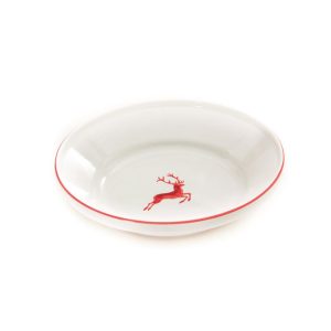 Diepe schaal – Hert robijnrood – 32 cm