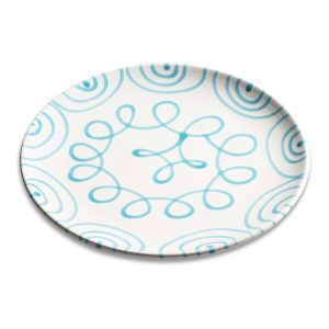 Dinerbord – Gevlamd turquoise – 25 cm