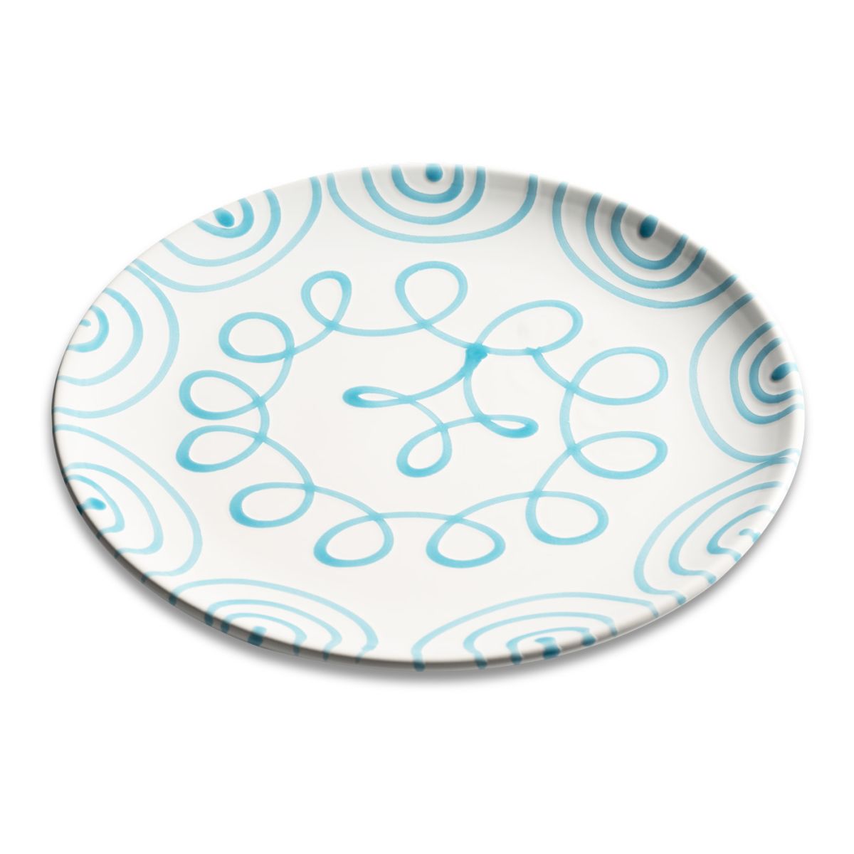 Dinerbord – Gevlamd turquoise – 25 cm