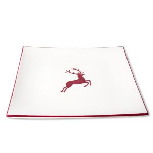 Dinerbord vierkant – Hert robijnrood – 26 x 26 cm