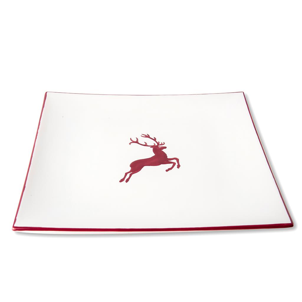 Dinerbord vierkant – Hert robijnrood – 26 x 26 cm - Afbeelding 2