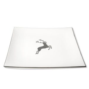 Dinerbord vierkant – Hert grijs – 26 x 26 cm