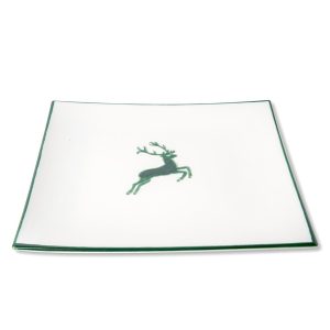 Dinerbord vierkant – Hert groen – 26 x 26 cm