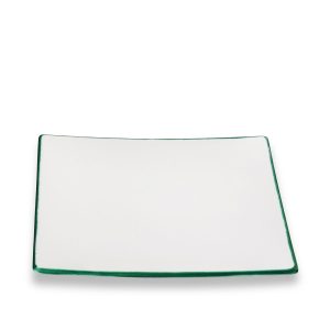 Dinerbord vierkant – Rand groen – 26 x 26 cm