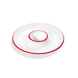 Eierdop – Rand robijnrood – 12 cm