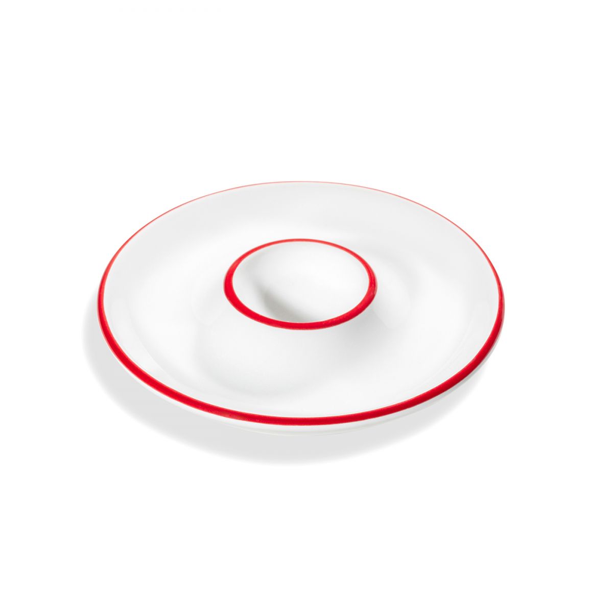 Eierdop – Rand robijnrood – 12 cm