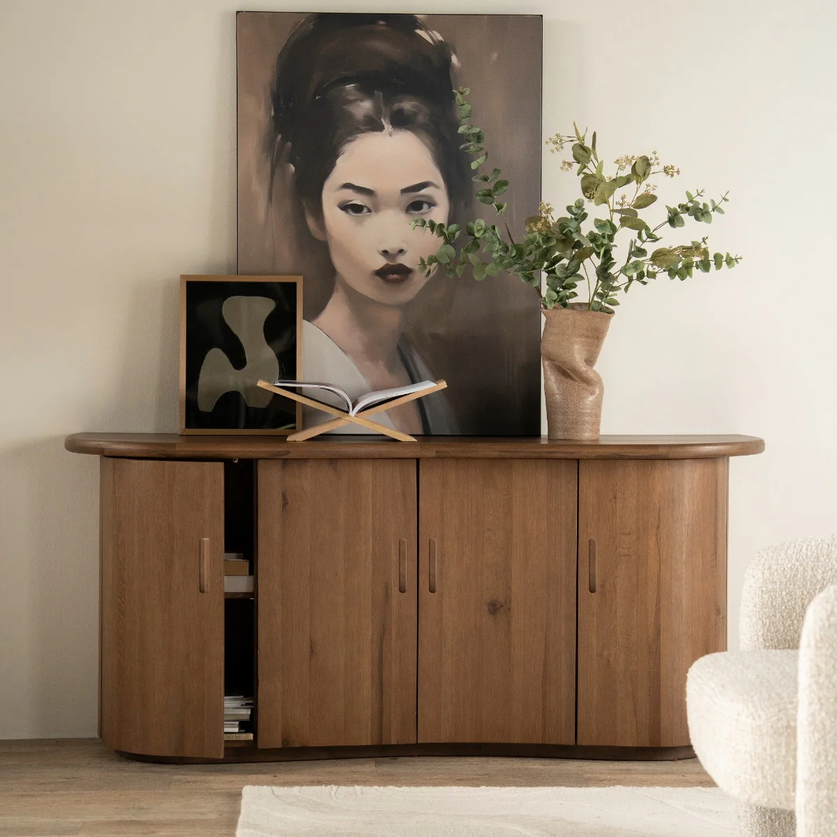 Dressoir Josh – eikenhout & eikenfineer bruin - Afbeelding 3