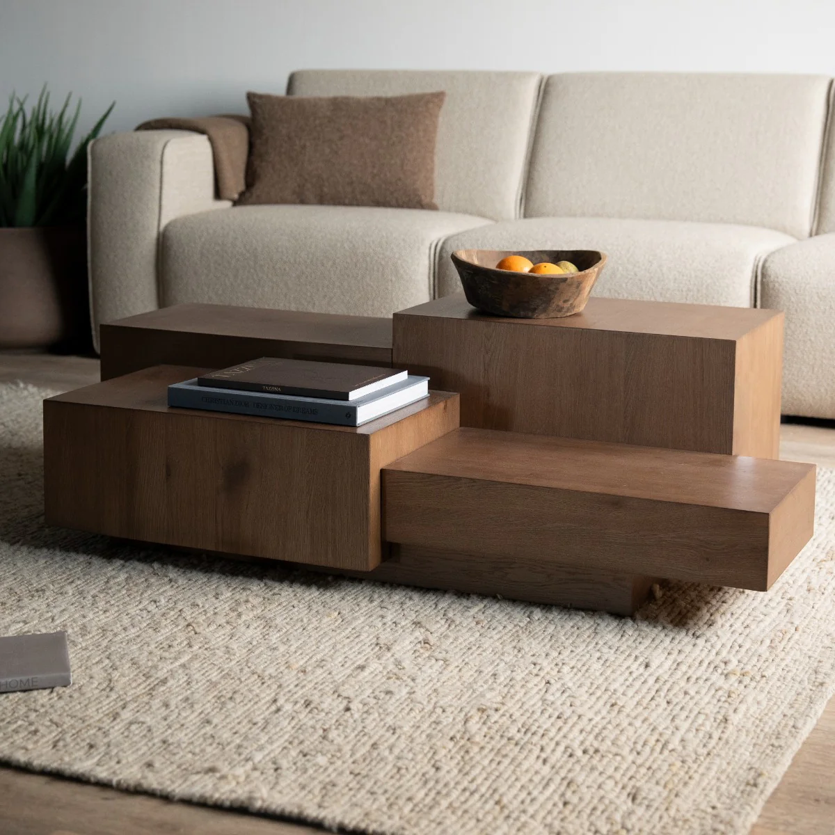 Salontafel Quinten rechthoekig – eikenfineer bruin - Afbeelding 3