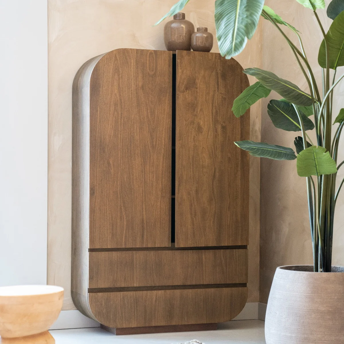 Kabinet King – mangohout & fineer bruin - Afbeelding 3