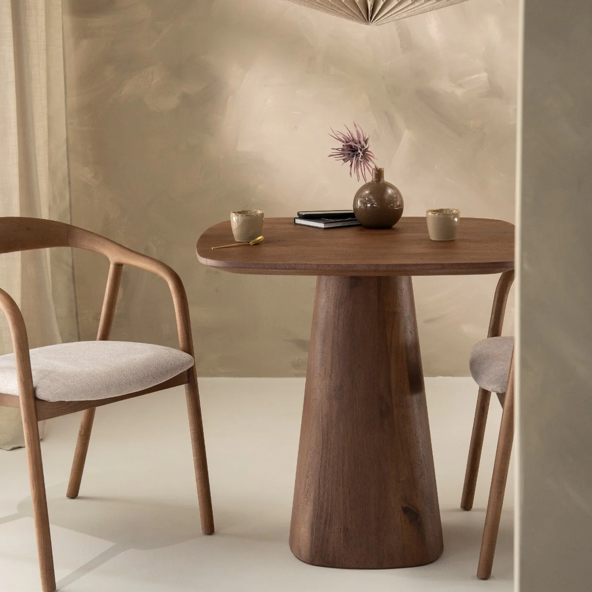 Eettafel Aron vierkant – mangohout lichtbruin 80x80cm - Afbeelding 3