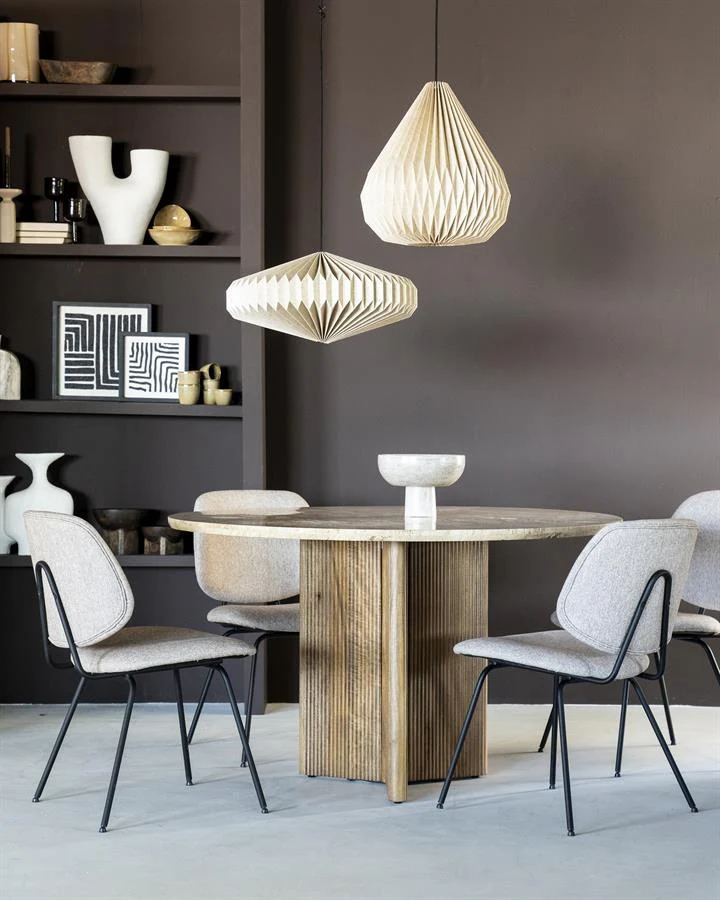 Eettafel Sara – mangohout & travertin beige - Afbeelding 5