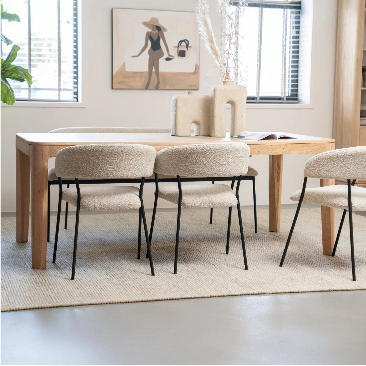 Eettafel Harvey – eikenhout 160x90cm - Afbeelding 3