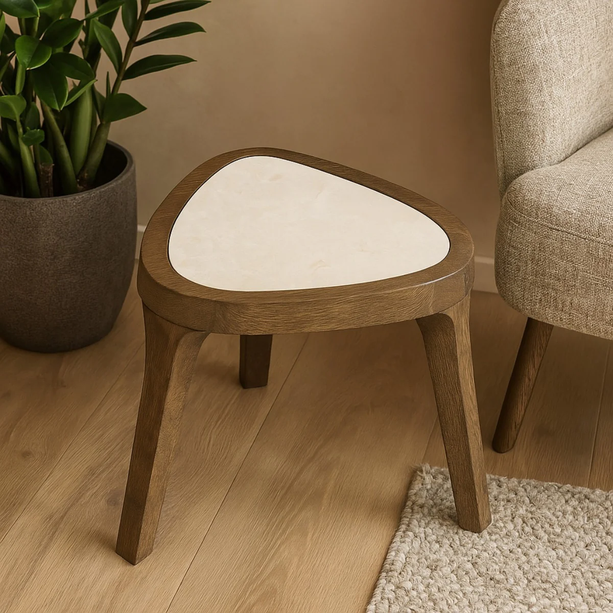 Bijzettafel Fred – mangohout & marmer bruin - Afbeelding 3