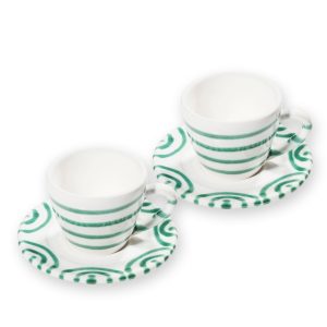 Espressoset voor twee – Gevlamd groen