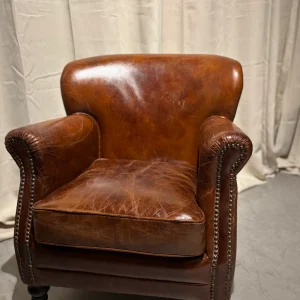 Runderleren fauteuil Klein model Craquelé