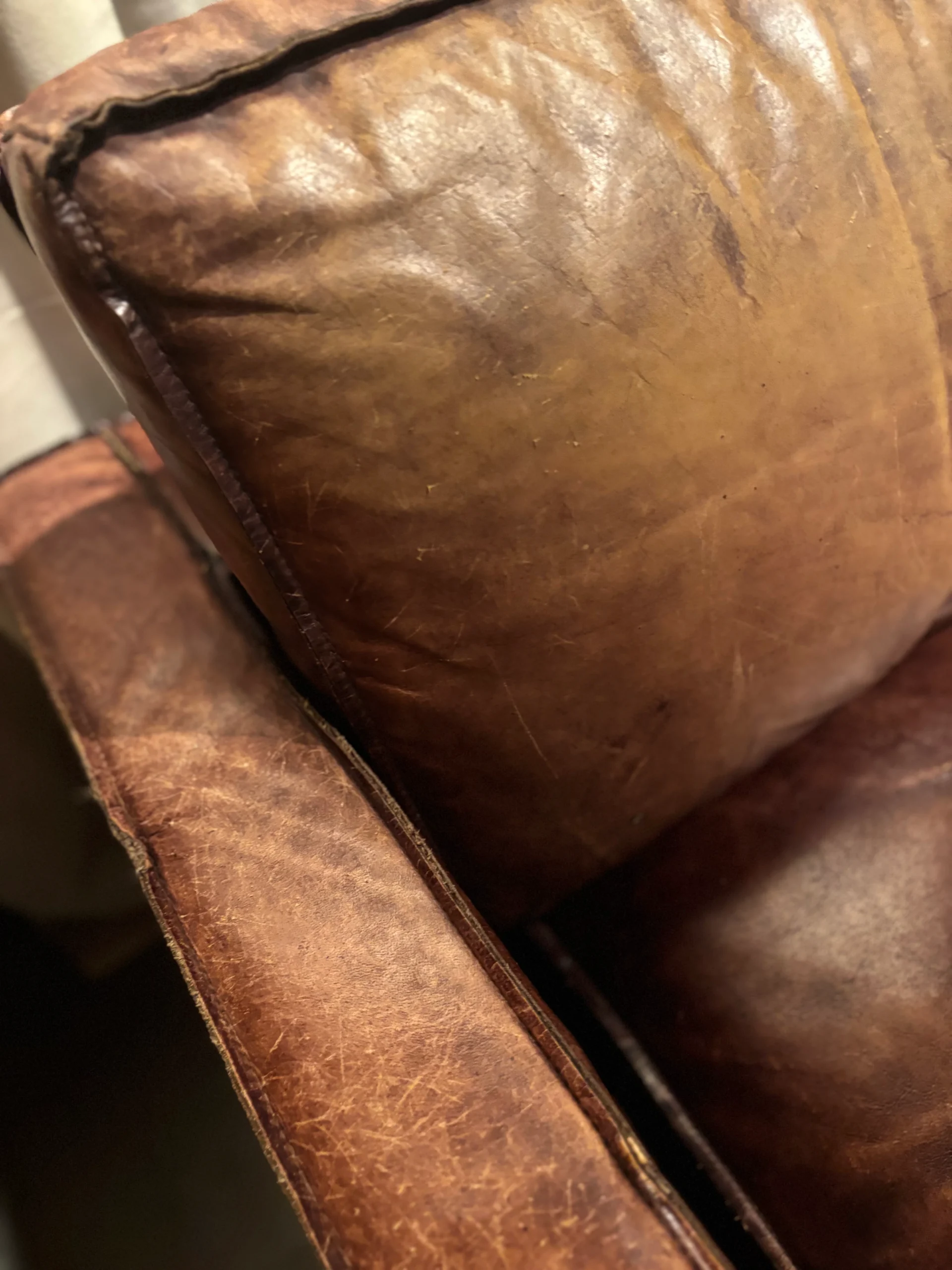 Stoere Vintage Leren Bank 2.90 breed - Afbeelding 3