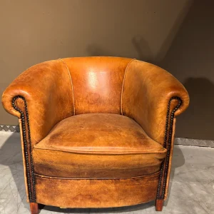 Vintage Schapenleren Clubfauteuil