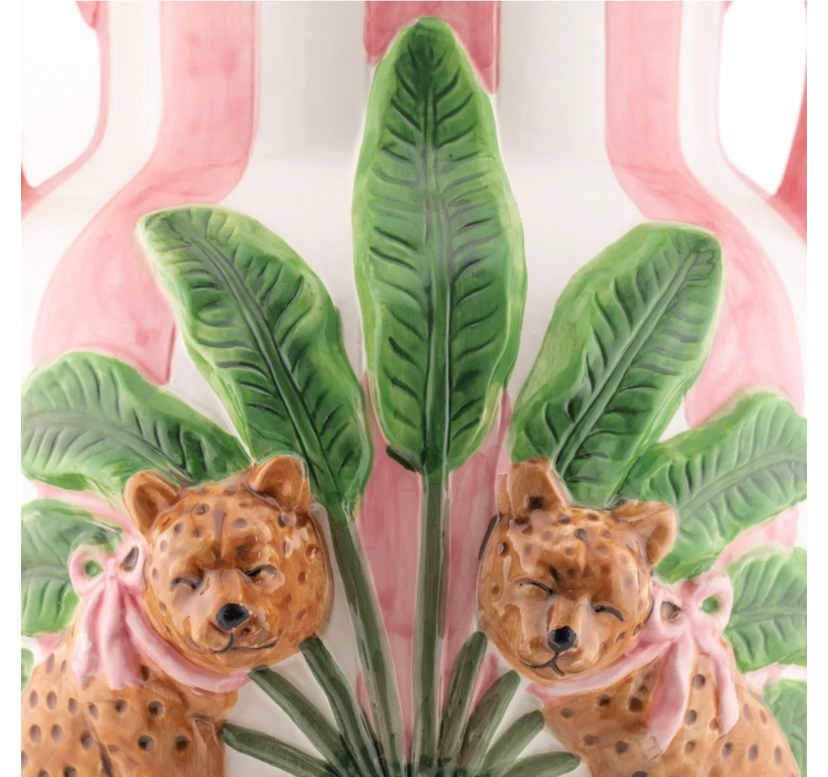 Aardewerk vaas pink jungle - Afbeelding 3