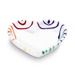 Schaaltje hart – Regenboog – 10 cm – cadeauverpakking