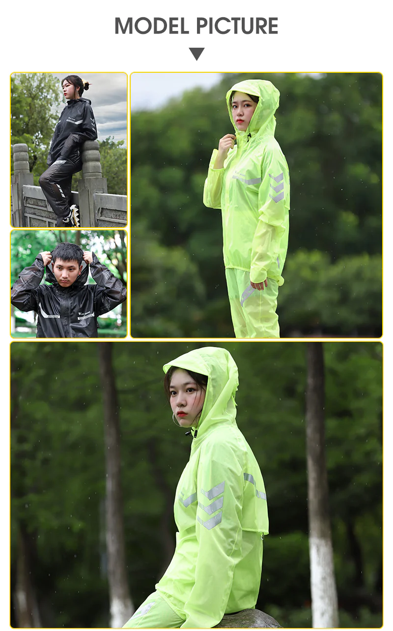 Waterdichte Fietsregenjas met Reflecterende Details | Unisex - Afbeelding 3