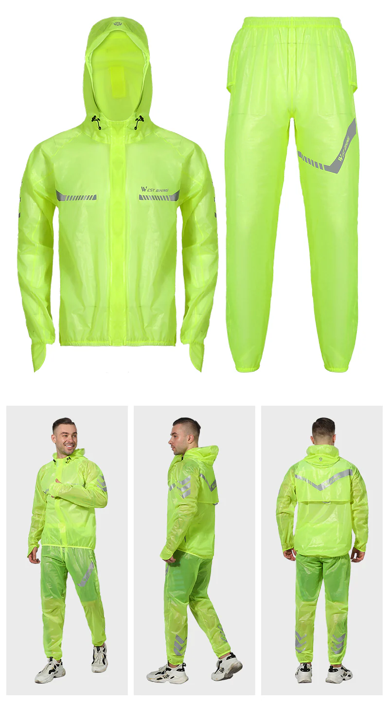 Waterdichte Fietsregenjas met Reflecterende Details | Unisex - Afbeelding 2