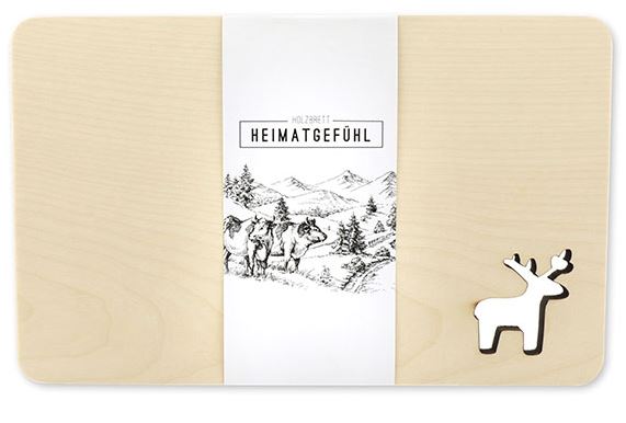 Houten keukenplankje – Hert – 24 x 15 cm - Afbeelding 2