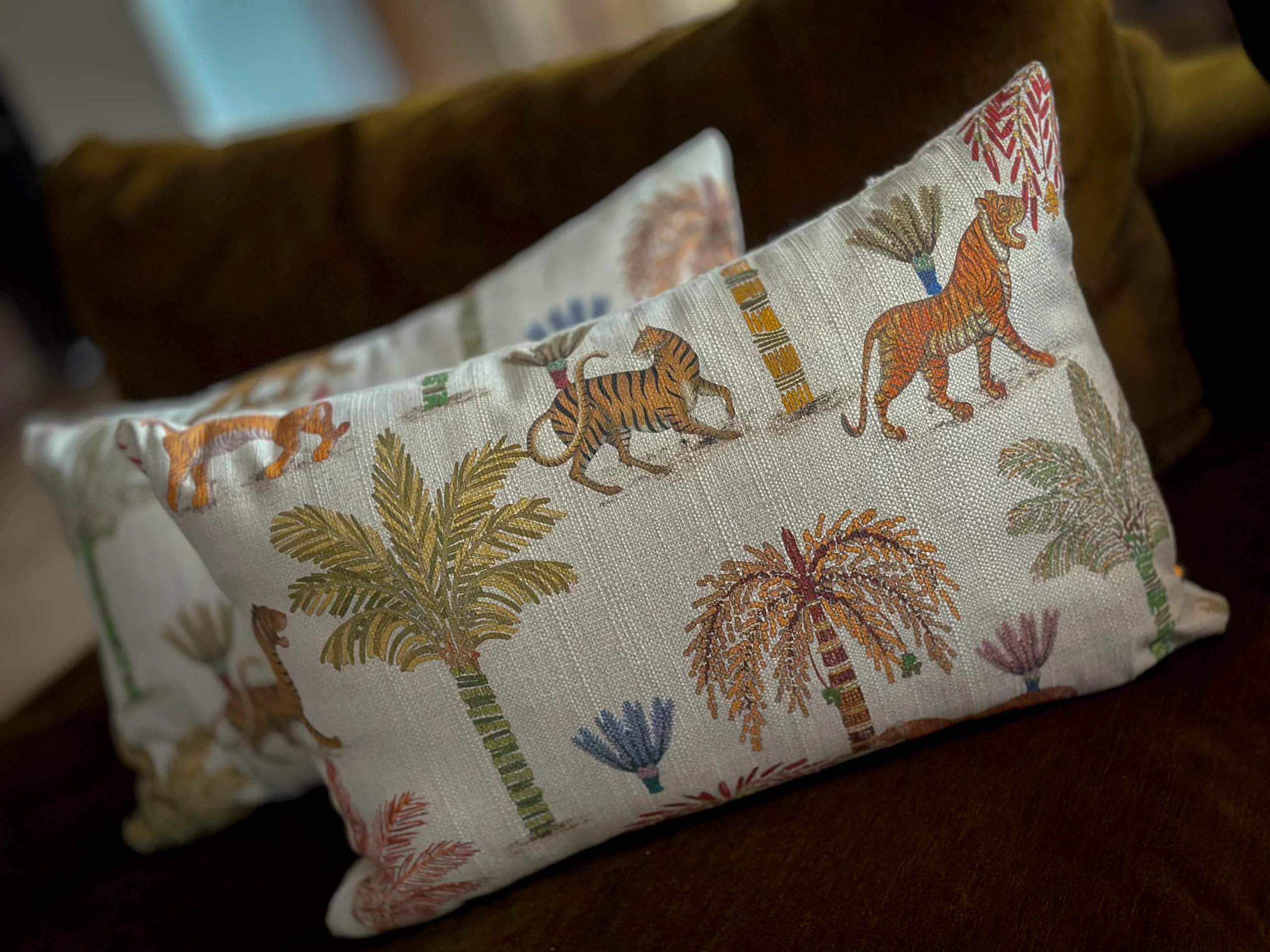 Tropisch Palmenkussen met Tijgers - Afbeelding 2