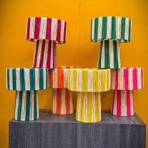 Marokkaanse raffia tafellamp