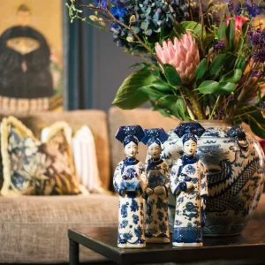 Chinees Beeld van Keizerin – Handgemaakt Blauw Wit Keramiek