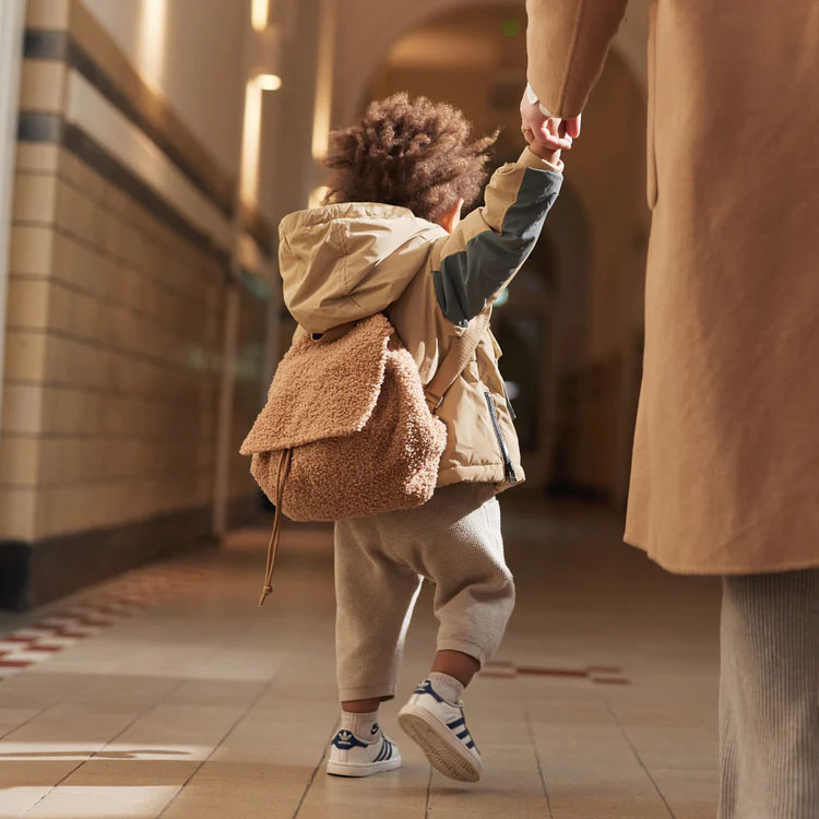 Jollein Rugtas met naam | Boucle | Biscuit - Afbeelding 4