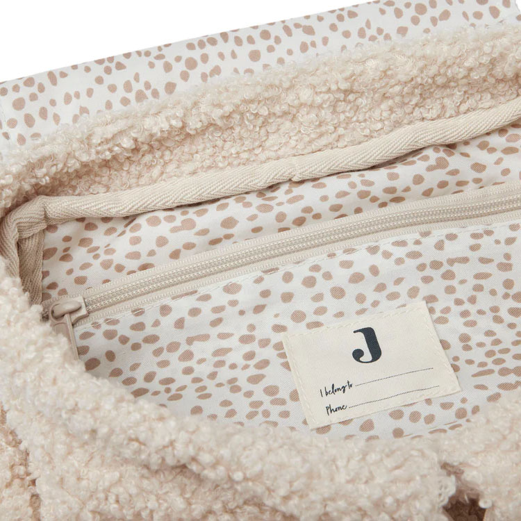 Jollein rugtas met initaal | Boucle | Naturel - Afbeelding 5