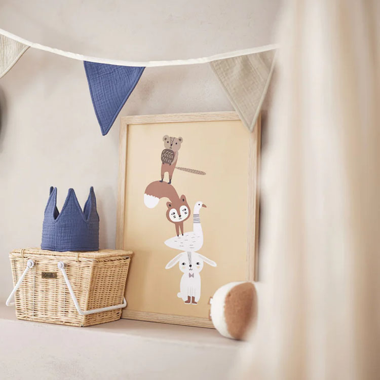 Vlaggenlijn met naam | Jeans Blue/Olive Green - Afbeelding 5