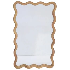 Spiegel “Wave” – Met Natuurlijke Houten Rand rechthoek