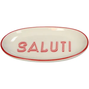 Piatto Italiano „Saluti” – Ovaal Wit Bord